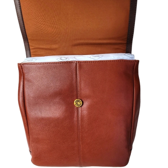 Fossil Claire Leather Brown Brandy Backpack - Picture 9 of 10